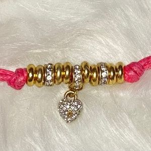 cord bracelet with pave beading